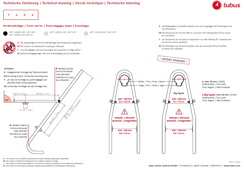 PORTE BAGAGE TUBUS TARA AVANT 4 PORTE BAGAGE TUBUS TARA AVANT – Image 2
