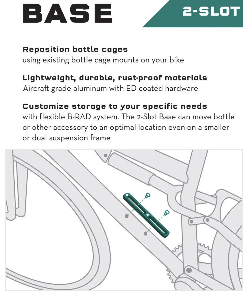 WOLFTOOTH BASE DE MONTAGE B-RAD WOLF TOOTH 2 SLOT 4 WOLFTOOTH BASE DE MONTAGE B-RAD WOLF TOOTH 2 SLOT – Image 2