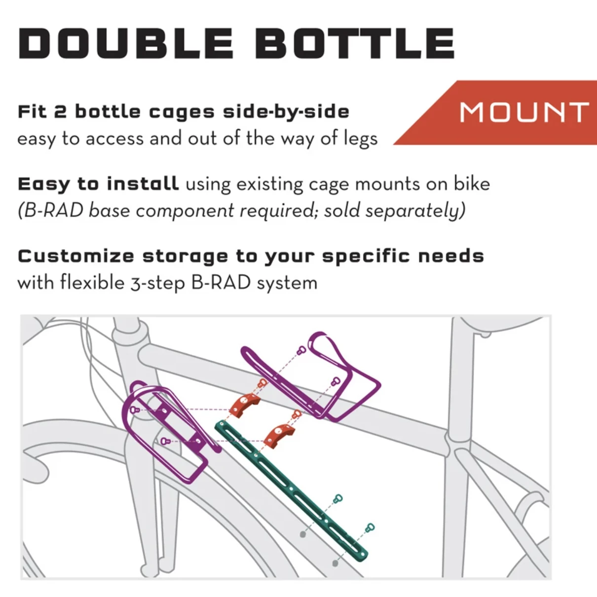 WOLFTOOTH ADAPTATEUR DOUBLE BOUTEILLE WOLF TOOTH B-RAD 5 WOLFTOOTH ADAPTATEUR DOUBLE BOUTEILLE WOLF TOOTH B-RAD – Image 3